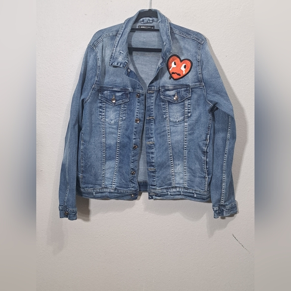 Roku Studio Distressed Light Wash Denim Jacket, Size 2XL - Picture 11 of 16
